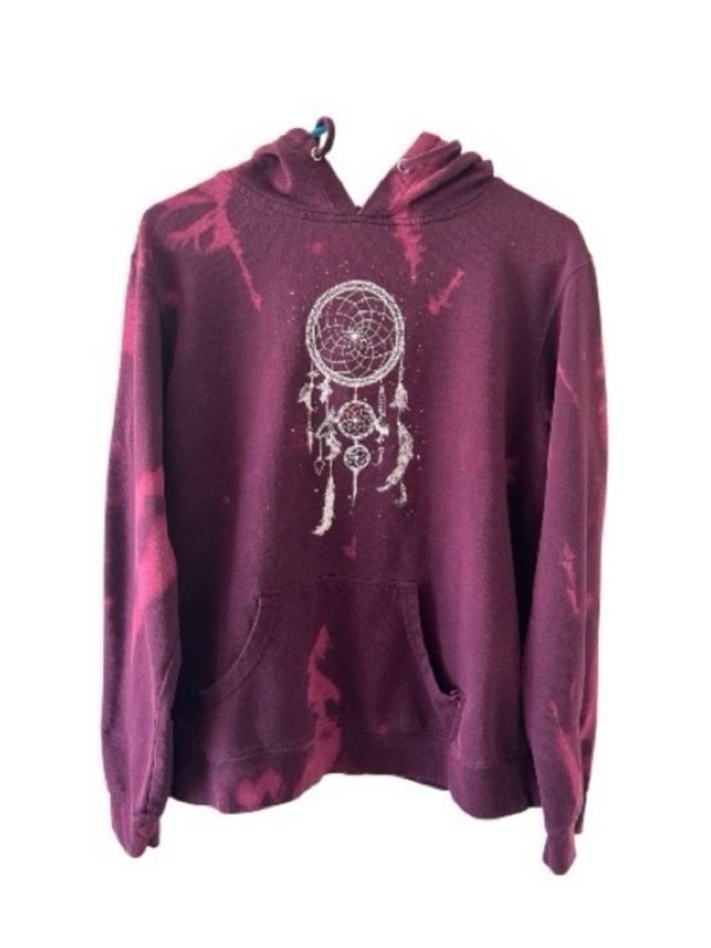 Empyre Dreamcatcher Hoodie XL Bleach Dyed Boho Grunge Witchy Sweatshirt